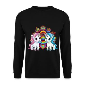 Licorne indienne Licornes Inde Animaux mythiques Hippie - Sweat-shirt Unisexe - noir - Devant - Alina (178cm) & Michal (187cm)