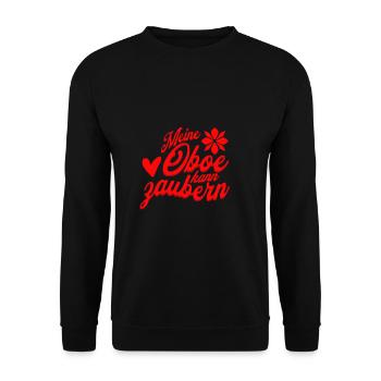 Meine Oboe kann zaubern Orchester Oboist - Unisex Pullover - Schwarz - Vorne - Alina (178cm) & Michal (187cm)