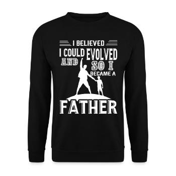 I Became A Father Funny Father's day - Unisex Sweatshirt - black - Front - Alina (178cm) & Michal (187cm)