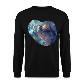 Psychedelic Frog Stoner : Cannabis pur - Sweat-shirt Unisexe - noir - Devant - Alina (178cm) & Michal (187cm)