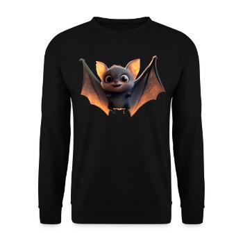 Fledermaus Flughund Vampir Bat Süße Fledemäuse - Unisex Pullover - Schwarz - Vorne - Alina (178cm) & Michal (187cm)