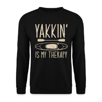 Yakkin est ma thérapie - Kayakiste Amateur de Kayak - Sweat-shirt Unisexe - noir - Devant - Alina (178cm) & Michal (187cm)