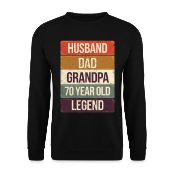 70th birthday man 70 years old 70s 70s grandpa - Unisex Sweatshirt - black - Front - Alina (178cm) & Michal (187cm)