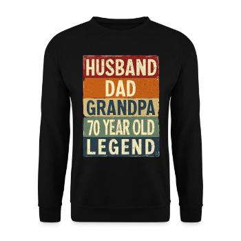 70th birthday man 70 years old 70s 70s grandpa - Unisex Sweatshirt - black - Front - Alina (178cm) & Michal (187cm)