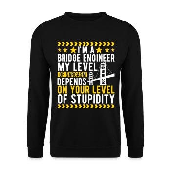 Ingénieur des ponts Construction de ponts - Sweat-shirt Unisexe - noir - Devant - Alina (178cm) & Michal (187cm)