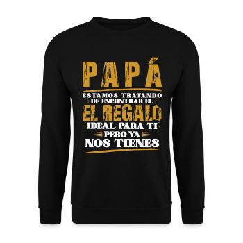 Dia Del Padre Hombre Papá Regalo Padre - Unisex Sweatshirt - black - Front - Alina (178cm) & Michal (187cm)