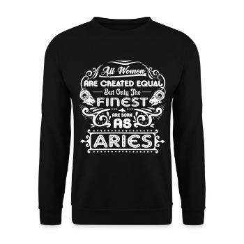 Aries Finest Women Born As Aries - Unisex Sweatshirt - black - Front - Alina (178cm) & Michal (187cm)