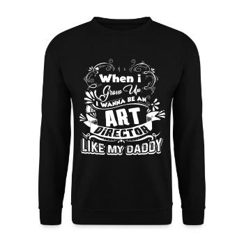 Art Director Art Director Like Daddy - Unisex Sweatshirt - black - Front - Alina (178cm) & Michal (187cm)