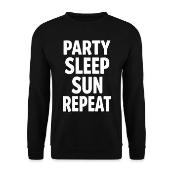 Party Sleep Sun Repeat – Summer Lifestyle - Unisex Sweatshirt - black - Front - Alina (178cm) & Michal (187cm)