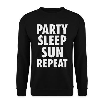 Party Sleep Sun Repeat – Summer Lifestyle - Unisex Sweatshirt - black - Front - Alina (178cm) & Michal (187cm)