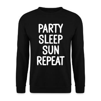 Party Sleep Sun Repeat – Summer Lifestyle - Unisex Sweatshirt - black - Front - Alina (178cm) & Michal (187cm)