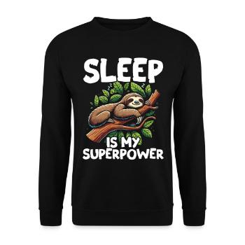 Le sommeil est mon superpouvoir : paresseux défectueux - Sweat-shirt Unisexe - noir - Devant - Alina (178cm) & Michal (187cm)