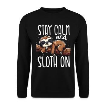 Restez calme et paresseux sur un paresseux plus défectueux - Sweat-shirt Unisexe - noir - Devant - Alina (178cm) & Michal (187cm)