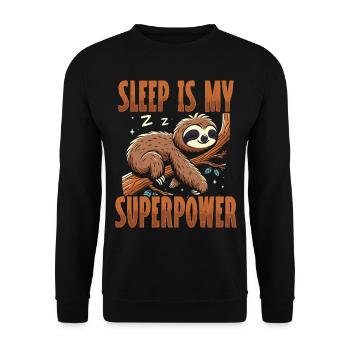 Le sommeil est mon superpouvoir : paresseux défectueux - Sweat-shirt Unisexe - noir - Devant - Alina (178cm) & Michal (187cm)