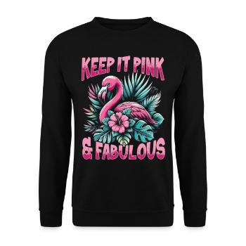 Keep It Pink and Fabulous! - Unisex Sweatshirt - black - Front - Alina (178cm) & Michal (187cm)