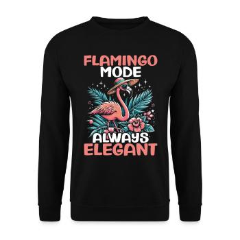 Flamingo Fashion: Always Elegant Flamingo - Unisex Sweatshirt - black - Front - Alina (178cm) & Michal (187cm)