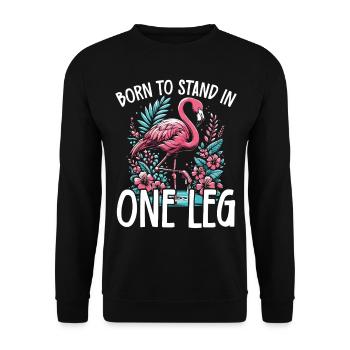 Born to Stand on One Leg Flamingo - Unisex Pullover - Schwarz - Vorne - Alina (178cm) & Michal (187cm)