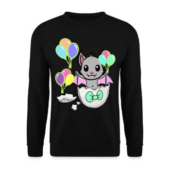Bat Baby Birth Kids Eggshell - Unisex Sweatshirt - black - Front - Alina (178cm) & Michal (187cm)