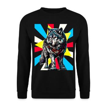 Wolf Wolves Tattoo - Unisex Sweatshirt - black - Front - Alina (178cm) & Michal (187cm)