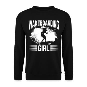 Wakesurfing Girl Wakeboarding girl - Unisex Pullover - Schwarz - Vorne - Alina (178cm) & Michal (187cm)
