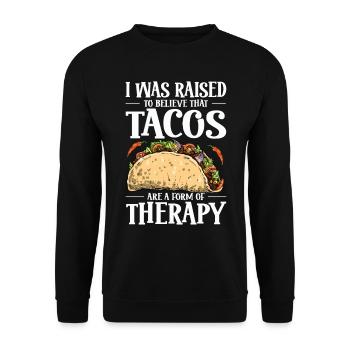 On m’a appris que les tacos sont une forme de thérapie - Sweat-shirt Unisexe - noir - Devant - Alina (178cm) & Michal (187cm)