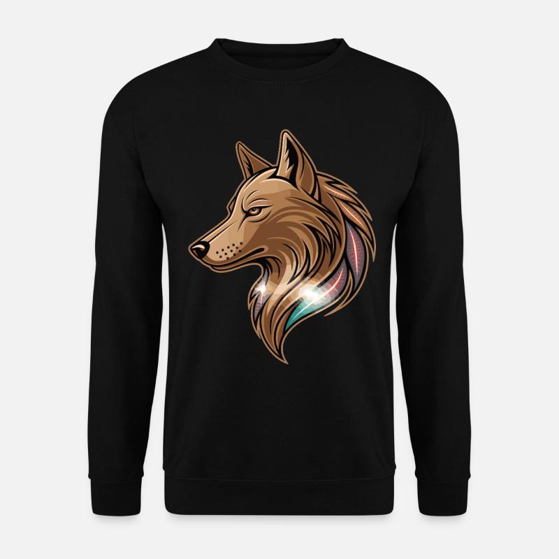 Stylized wolf head logo - Unisex Sweatshirt - black