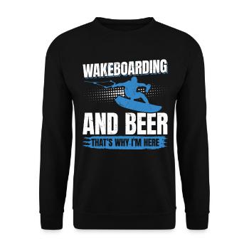 Le wakeboard et la bière, c’est pourquoi je suis ici - - Sweat-shirt Unisexe - noir - Devant - Alina (178cm) & Michal (187cm)