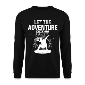 Let the adventure begin - Wakesurfing Wakeboarding - Unisex Sweatshirt - black - Front - Alina (178cm) & Michal (187cm)