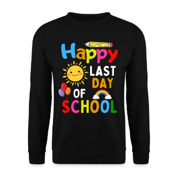 Lustiger Schulabschluss Spruch - Unisex Pullover - Schwarz - Vorne - Alina (178cm) & Michal (187cm)