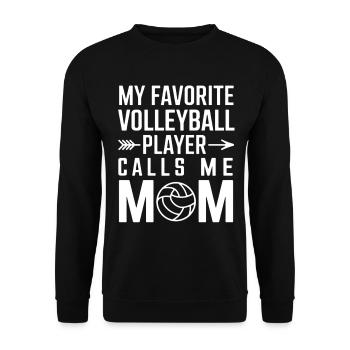 Volleyball Mom Saying Volleyball Mom - Unisex Sweatshirt - black - Front - Alina (178cm) & Michal (187cm)