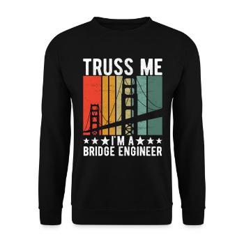Ingénieur des ponts Construction de ponts - Sweat-shirt Unisexe - noir - Devant - Alina (178cm) & Michal (187cm)