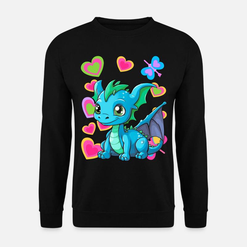 Baby Drache Drachen Kind Kinder - Unisex Pullover - Schwarz