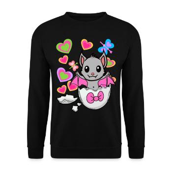 Bat Eggshell Birth Egg Children Child - Unisex Sweatshirt - black - Front - Alina (178cm) & Michal (187cm)