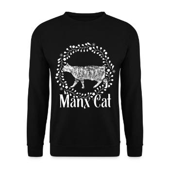 Manx cat Manx cat Vintage - Unisex Sweatshirt - black - Front - Alina (178cm) & Michal (187cm)