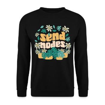 Plant Lover Gardening Pun Send - Unisex Pullover - Schwarz - Vorne - Alina (178cm) & Michal (187cm)