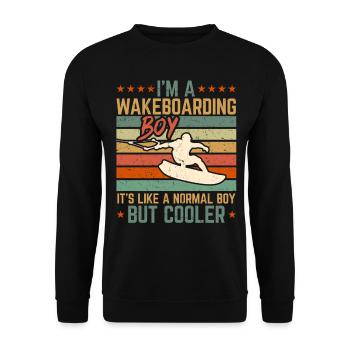 I'm a Wakeboarding Boy It's Like a Normal Boy but - Unisex Pullover - Schwarz - Vorne - Alina (178cm) & Michal (187cm)