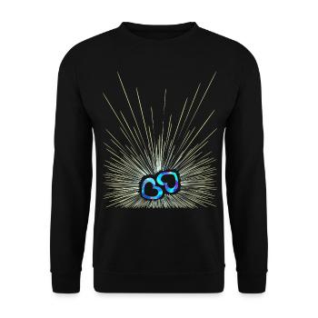 Schwanger Zwillinge Jungs - zwei Herzen im Bauch - Unisex Pullover - Schwarz - Vorne - Alina (178cm) & Michal (187cm)