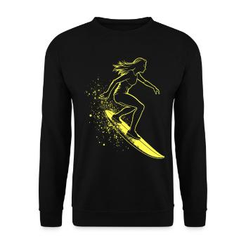 Stylish Surfer Surfing Surfer Surfer - Unisex Sweatshirt - black - Front - Alina (178cm) & Michal (187cm)
