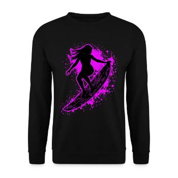 Stylish Surfer Surfing Surfer Surfer - Unisex Sweatshirt - black - Front - Alina (178cm) & Michal (187cm)