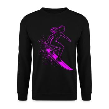 Stylish Surfer Surfing Surfer Surfer - Unisex Sweatshirt - black - Front - Alina (178cm) & Michal (187cm)