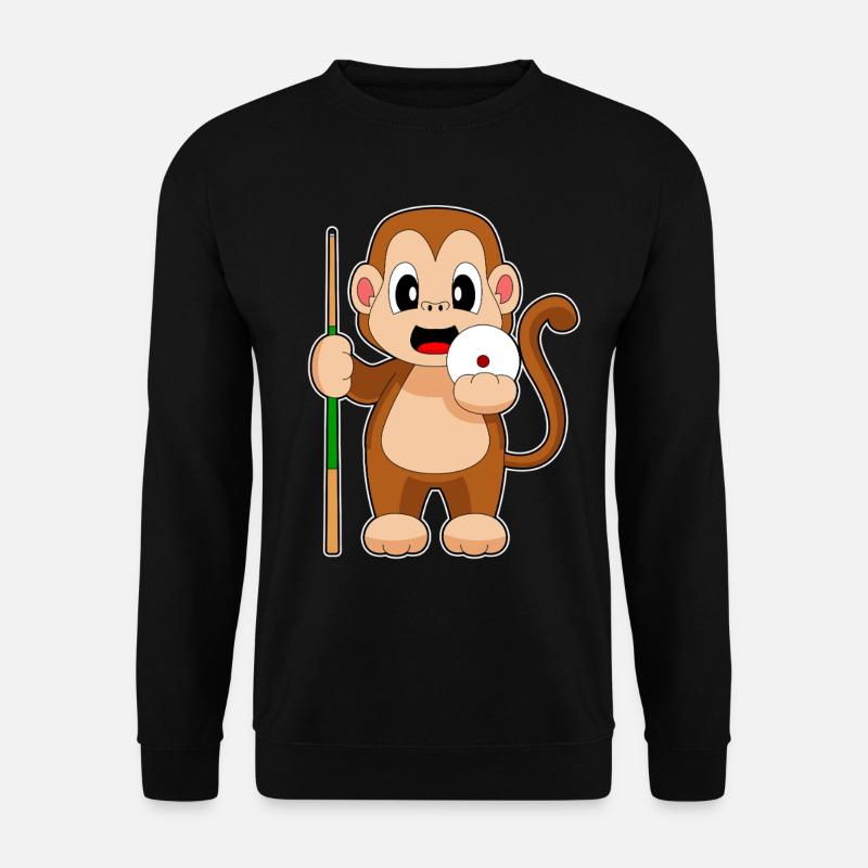 Affe Billiard Queue - Unisex Pullover - Schwarz