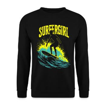 Surfer Girl Surfer Surfing Surfing Surfer - Unisex Sweatshirt - black - Front - Alina (178cm) & Michal (187cm)