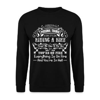 Being A Personal Trainer Is Easy - Unisex Sweatshirt - black - Front - Alina (178cm) & Michal (187cm)