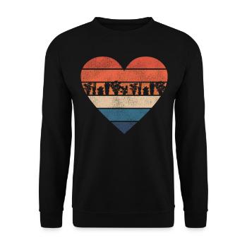 Amateur de plantes jardinage coeur rétro - Sweat-shirt Unisexe - noir - Devant - Alina (178cm) & Michal (187cm)
