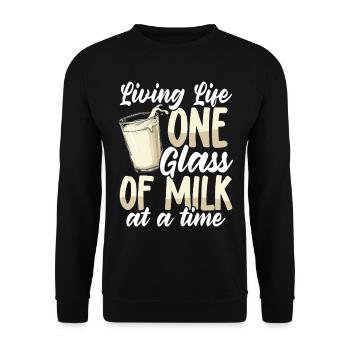 Lactose tolerant Milk lovers Cheese lovers - Unisex Sweatshirt - black - Front - Alina (178cm) & Michal (187cm)