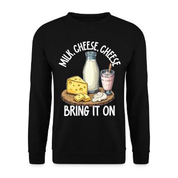 Lactose tolerant Milk lovers Cheese lovers - Unisex Sweatshirt - black - Front - Alina (178cm) & Michal (187cm)