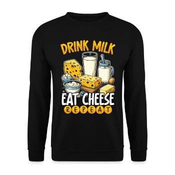 Lactose tolerant Milk lovers Cheese lovers - Unisex Sweatshirt - black - Front - Alina (178cm) & Michal (187cm)