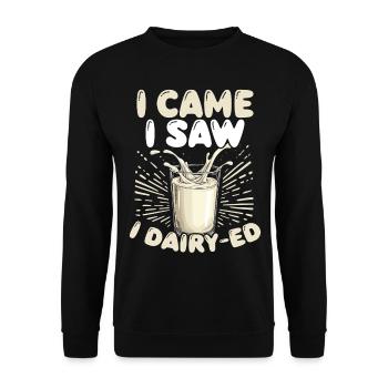 Lactose tolerant Milk lovers Cheese lovers - Unisex Sweatshirt - black - Front - Alina (178cm) & Michal (187cm)