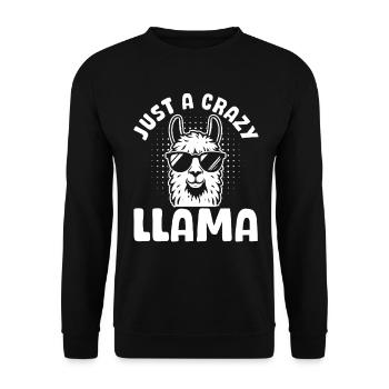 Llama Farmer Funny Llama Lover - Just a crazy - Unisex Pullover - Schwarz - Vorne - Alina (178cm) & Michal (187cm)