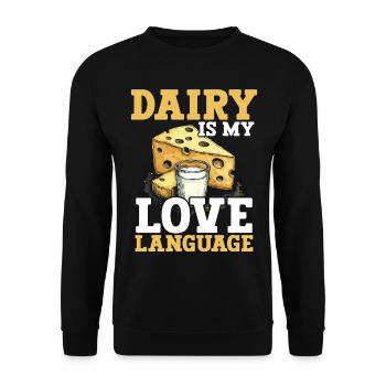 Lactose tolerant Milk lovers Cheese lovers - Unisex Sweatshirt - black - Front - Alina (178cm) & Michal (187cm)